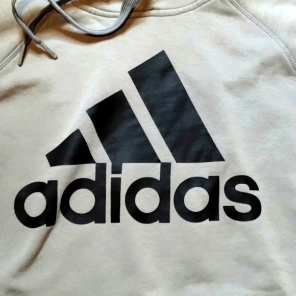 Adidas gray hoodie Sz S very cool logo in front Good condition - Picture 2 of 9